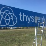 R&eacute;alisation du panneau d’accueil de l’entreprise ThyssenKrupp &agrave; Ensisheim Saint-Di&eacute;-des-Vosges 2